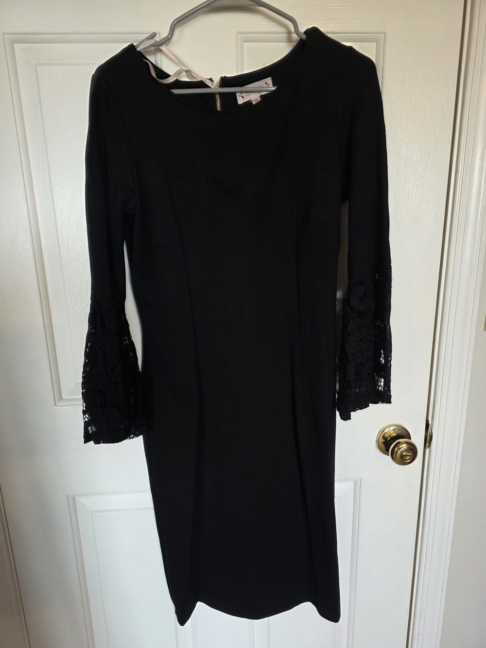 Nanette Lepore Black Long-Sleeve Dress with Lace Bell Cuffs